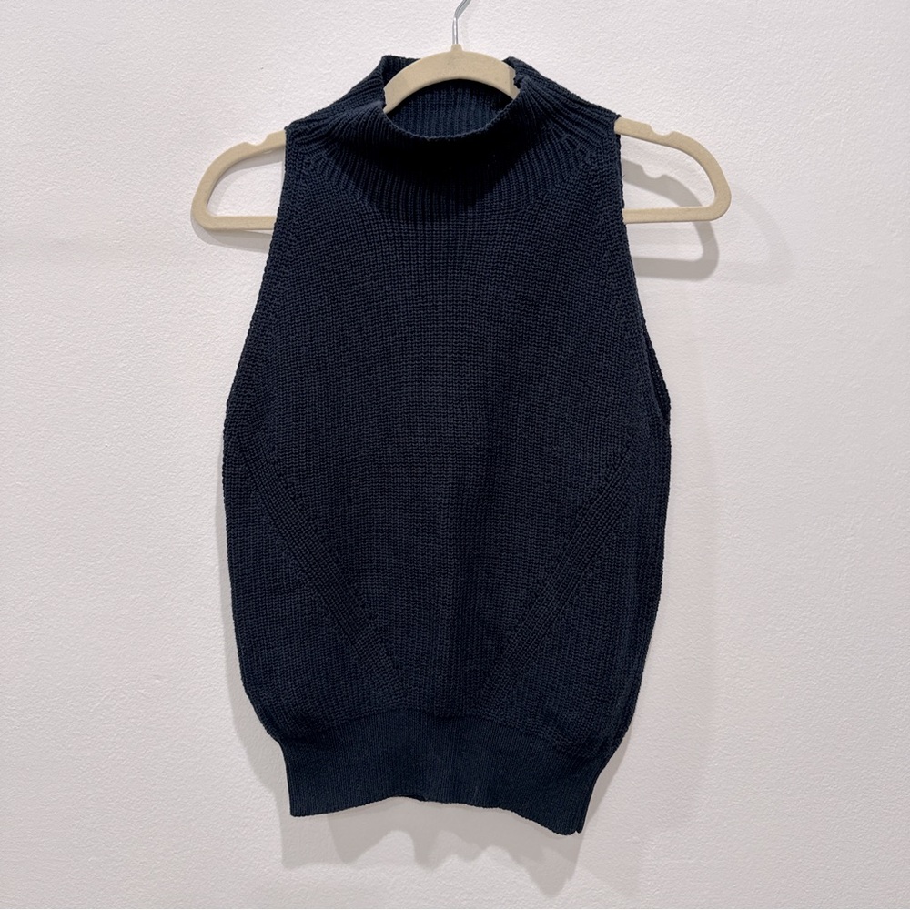 525 America Mock Neck Knit Sleeveless Top